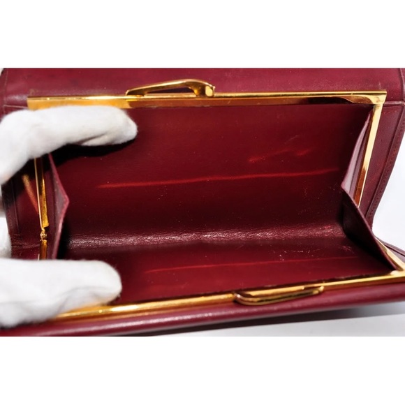 $3 start Auth Cartier Mastline Clasp Long clutch/ Wallet Bi-Fold Leather GUC - Picture 14 of 15